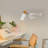 Industrial Swing Arm White Wall Lamp, Modern Vintage Adjustable Hanging Light for Bedroom