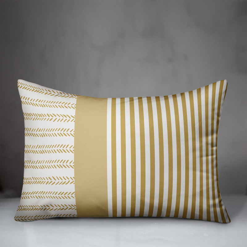 Abstract Outdoor Throw Pillow, Yellow