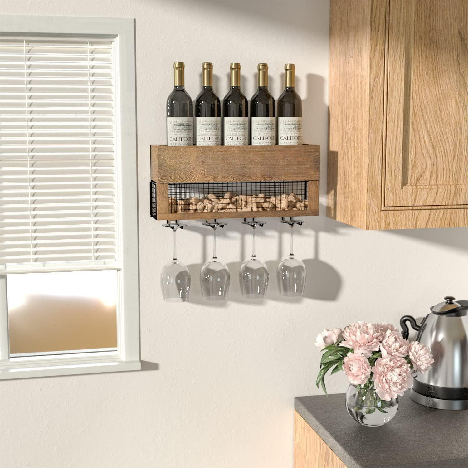 Rebrilliant Spinelli 6 Bottle Hanging Wine Bottle & Glass Rack