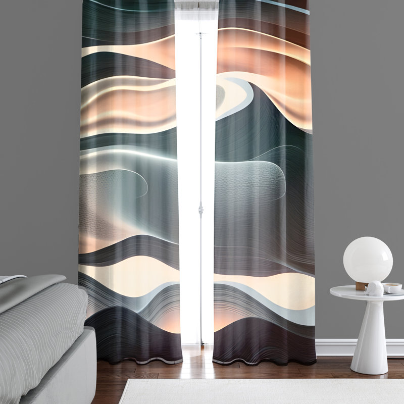 Paire de rideaux semi-transparents en polyester Makbule, L 40 po x L 61 po
