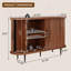Buffet cannelé avec porte tambour coulissante