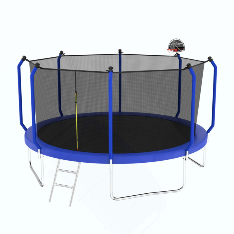 Trampoline avec panier de basketball, trampoline d'extérieur renforcé de type ASTM avec filet d'enclos