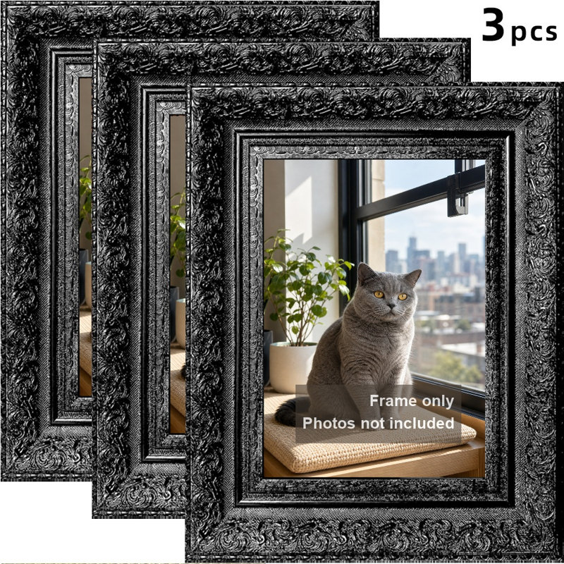 Cadre de table noir 3 pièces 5 po x 7 po avec finition maison