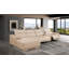 Canapé modulaire en L en cuir véritable 5 pièces beige avec 3 fauteuils inclinables électriques et appuis-tête réglables-130703092-130703095