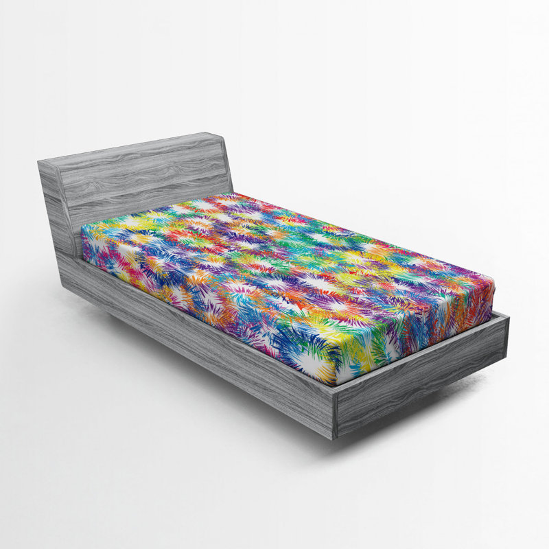 Microfiber Abstract Fitted Sheet, Twin Fitted Sheet