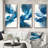 " Through The Sapphire Blue Clouds " 3 - Pieces on Canvas-1696351624-1696351625