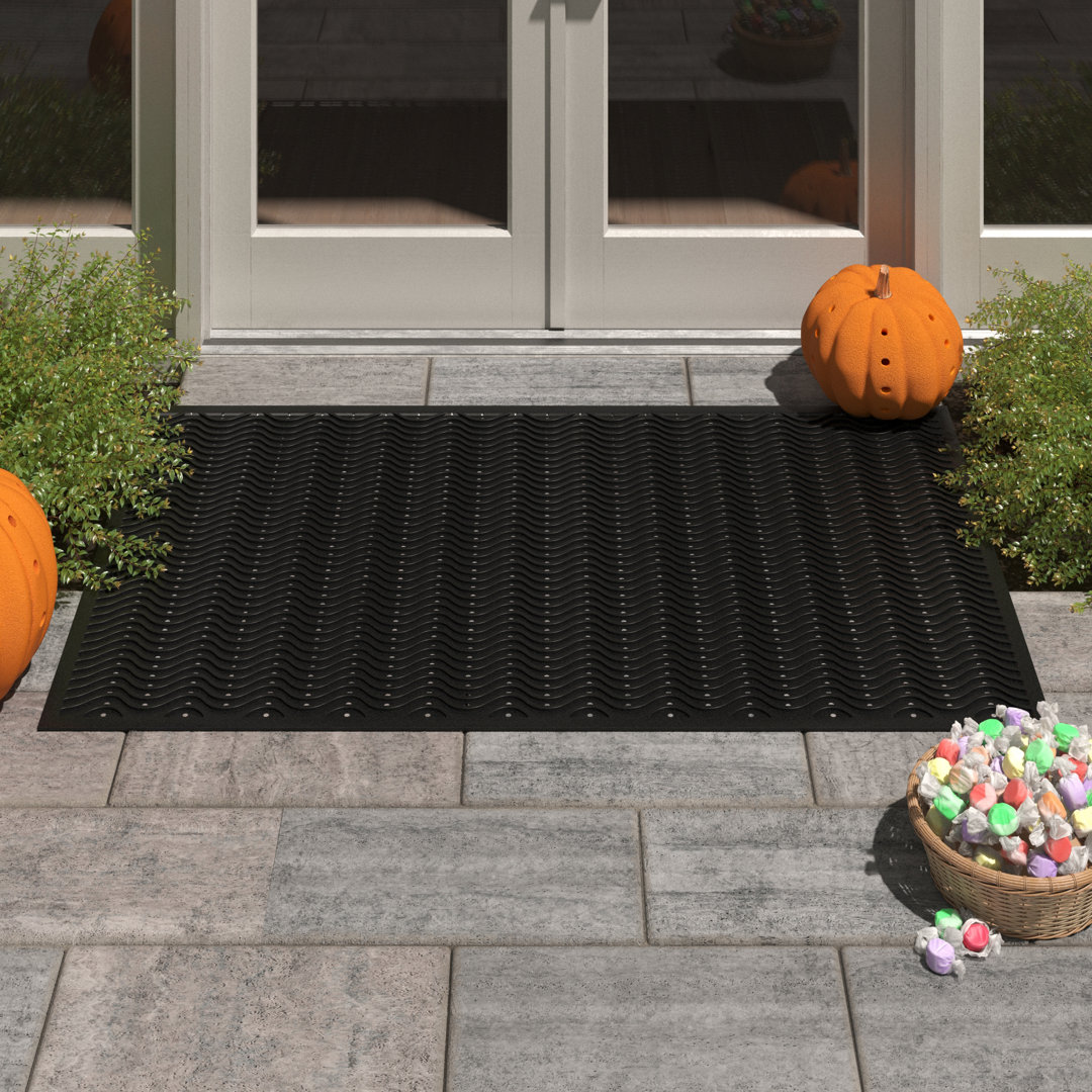 Rummond Wave Rubber 60 in. x 36 in. Non-Slip Outdoor Door Mat The Twillery Co.®