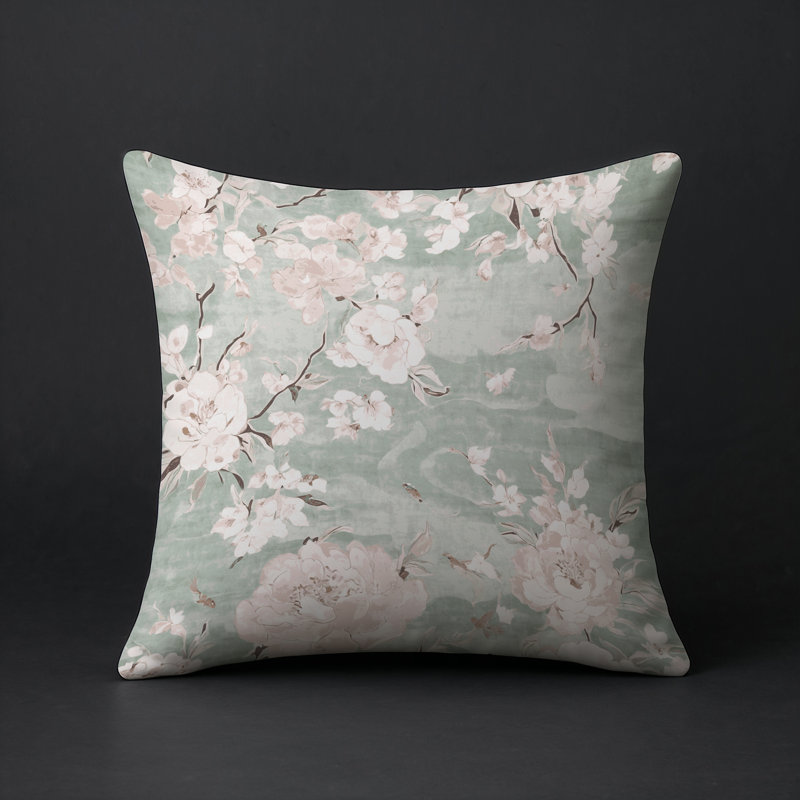 Modern Contemporary Indoor and Outdoor Throw Pillow, Brown Floral, Square 18"