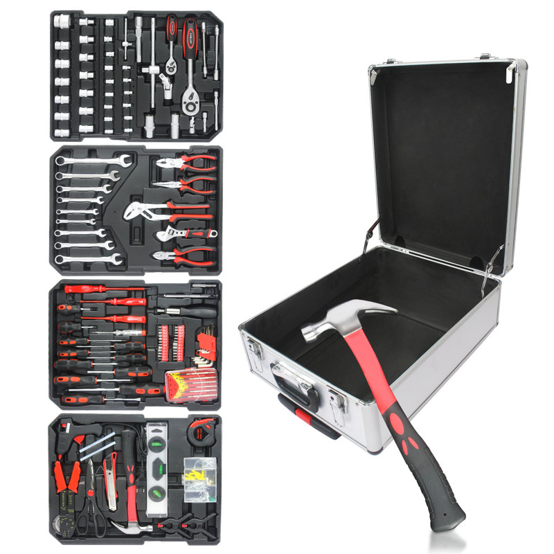 Boîte à outils roulante 899 pièces à 4 tiroirs - Nécessaire d'entretien de maison / jardin pour propriétaire
