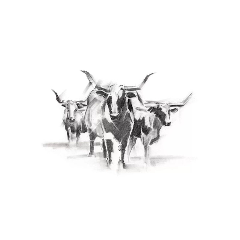 Contemporary Cattle I by Ethan Harper - Wrapped Canvas Print, 20.32 cm H x 30.48 cm W