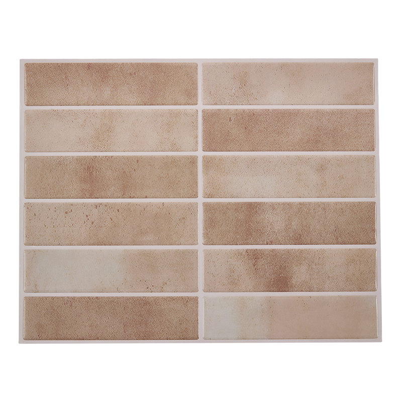 10Pcs Self-Adhesive Wall Tile Stickers, Brown