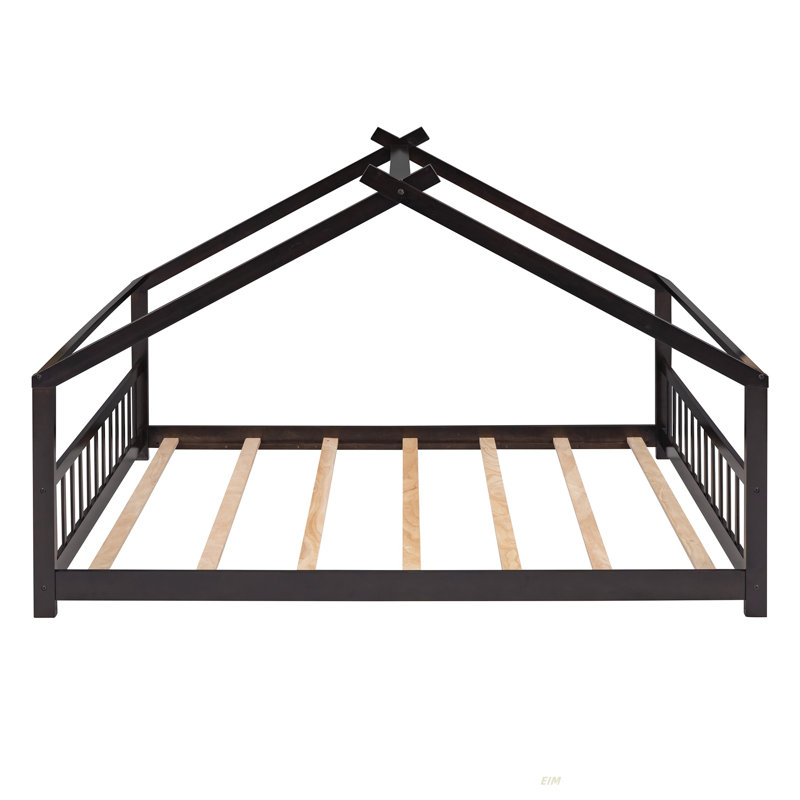 Lit en bois House Bed (Lit), Lit double, Espresso