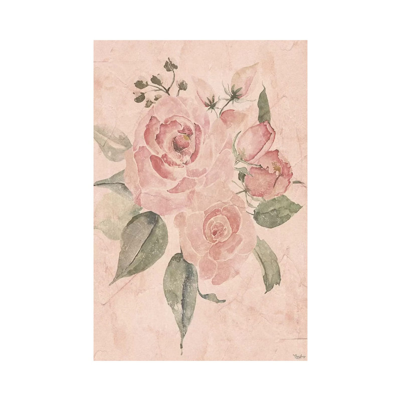 Blush Floral I by Gigi Louise - Wrapped Canvas Print, 20.32 cm H x 30.48 cm W