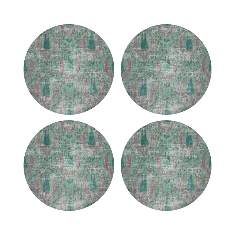 Byzantine Jewel Pebble 16" Vinyl Placemat, Green