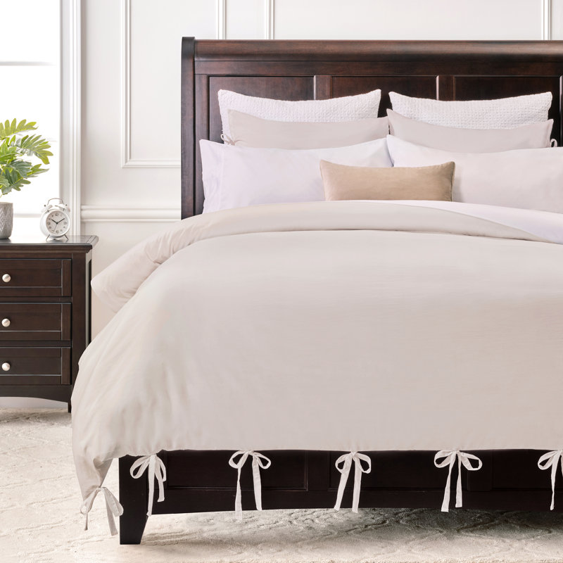 Ensemble de housse de couette Chanasya, Housse de couette pour très grand lit et 2 taies , Beige