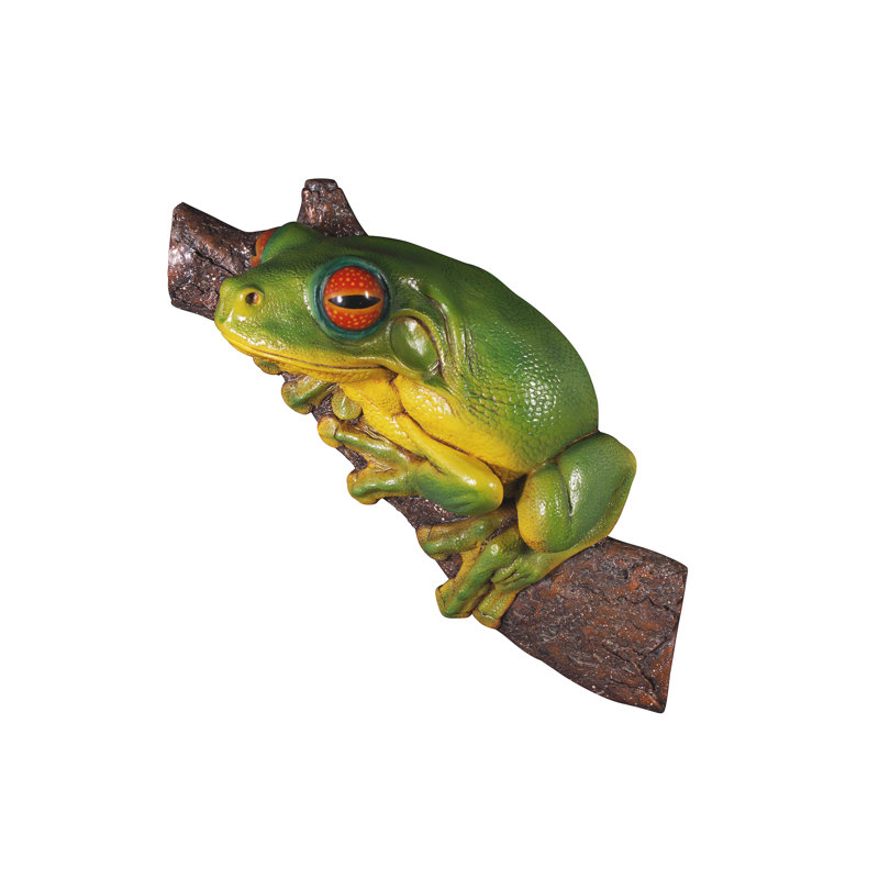 Large Handpainted Resin Red-Eyed Tree Frog Garden Statue