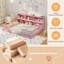 Lit double sur pied Montessori avec étagères de rangement et barrière de sécurité-62097397-62097398