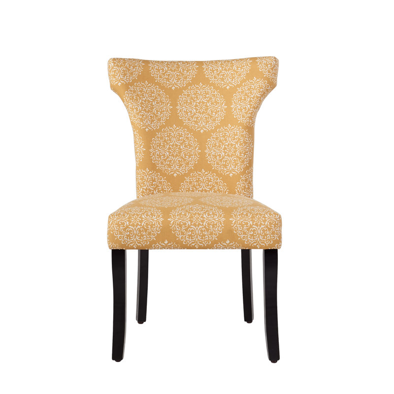 Chaise rembourrée Hessie, Médaillon moutarde