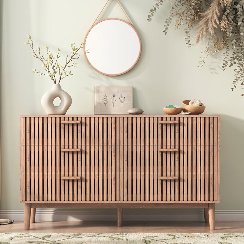 100 cm W Chest of 6 Drawers, Natural