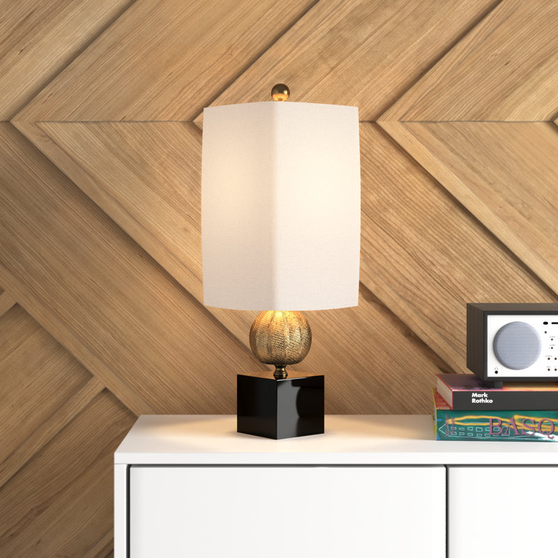 Treiber Metal Table Lamp, Black/Gold