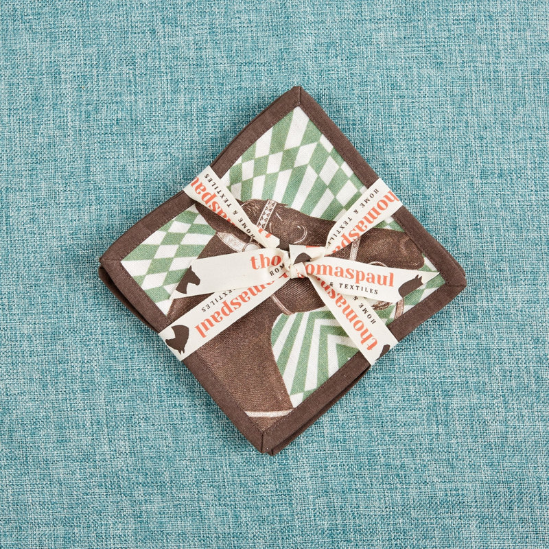 Cotton Blend Animal Print Square Napkin
