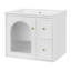 Meuble-lavabo, meuble-lavabo avec lavabo en céramique, 2 tiroirs et 1 porte à fermeture en douceur