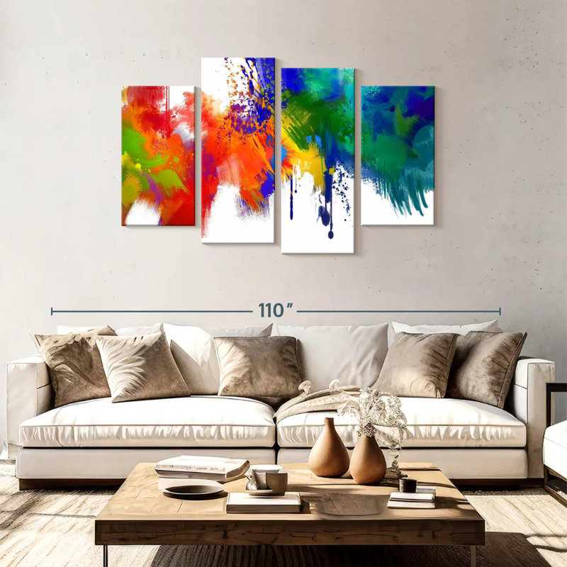 Avery Abstract Paint Splash, 48" H x 75" W
