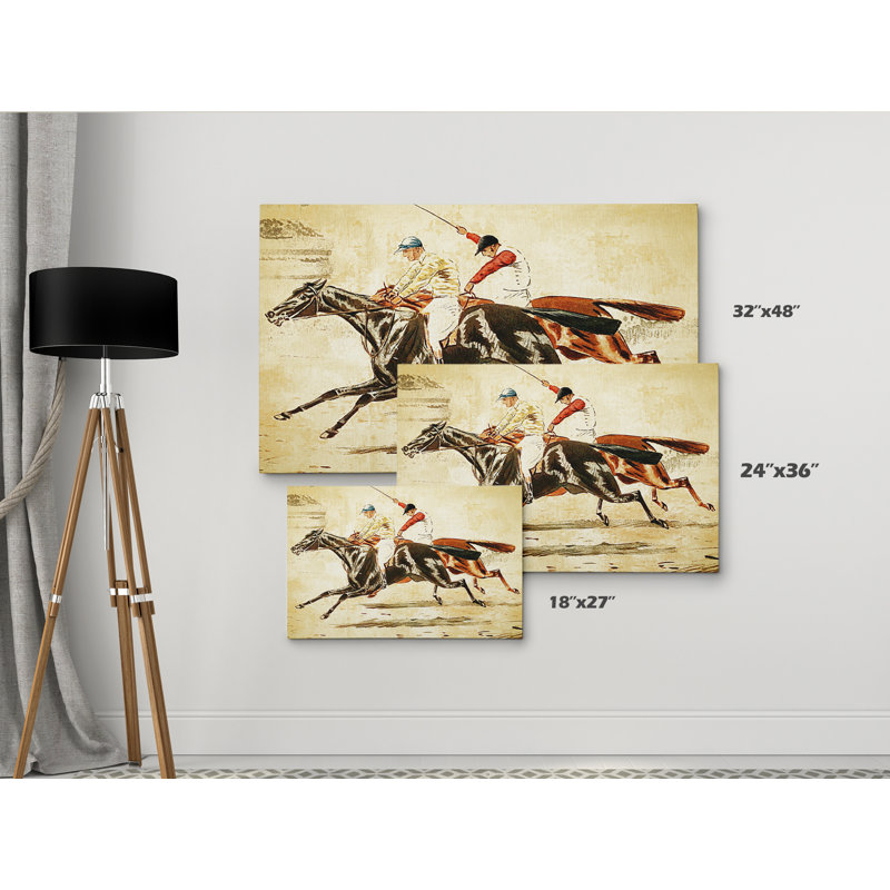 « équin sketch v », impression, H 32 po x l 48 po x P 1,5 po, Pas de tapis, Toile tendue