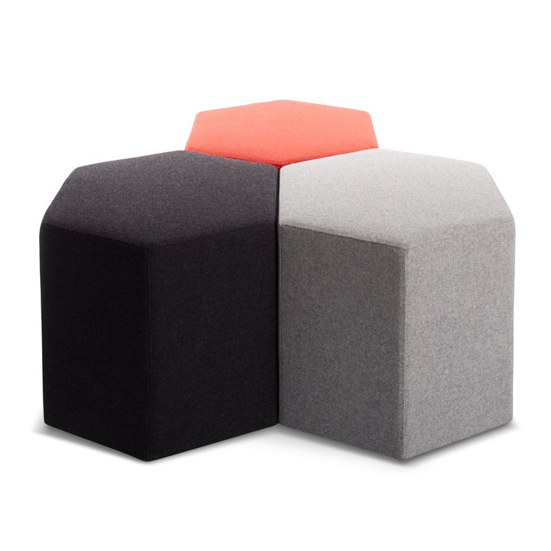 Hecks Hexagon Ottoman, Vesper Charcoal
