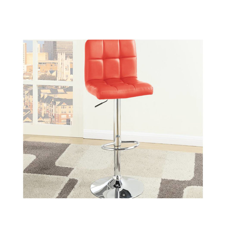 Ensemble de 2 tabourets de bar à hauteur réglable en similicuir rouge