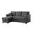 82" L-shape Reversible Linen Sleeper Sectional Sofa, With Pull Out Bed, Storage Chaise And Arms, Corner Couch For Apartment, Dorm, Living Room-124322001