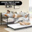 Lit de jour simple - noir, lit gigogne, dossier cœur, chambre d'amis-1673484231