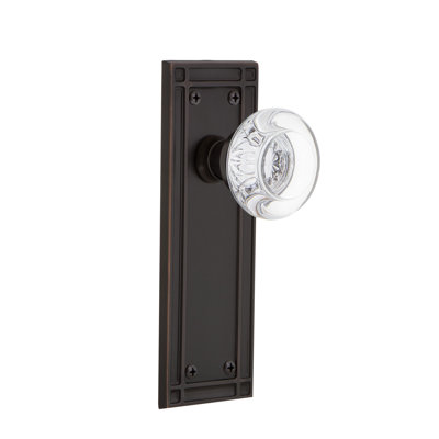 Mission Plate with Round Clear Crystal Door Knob