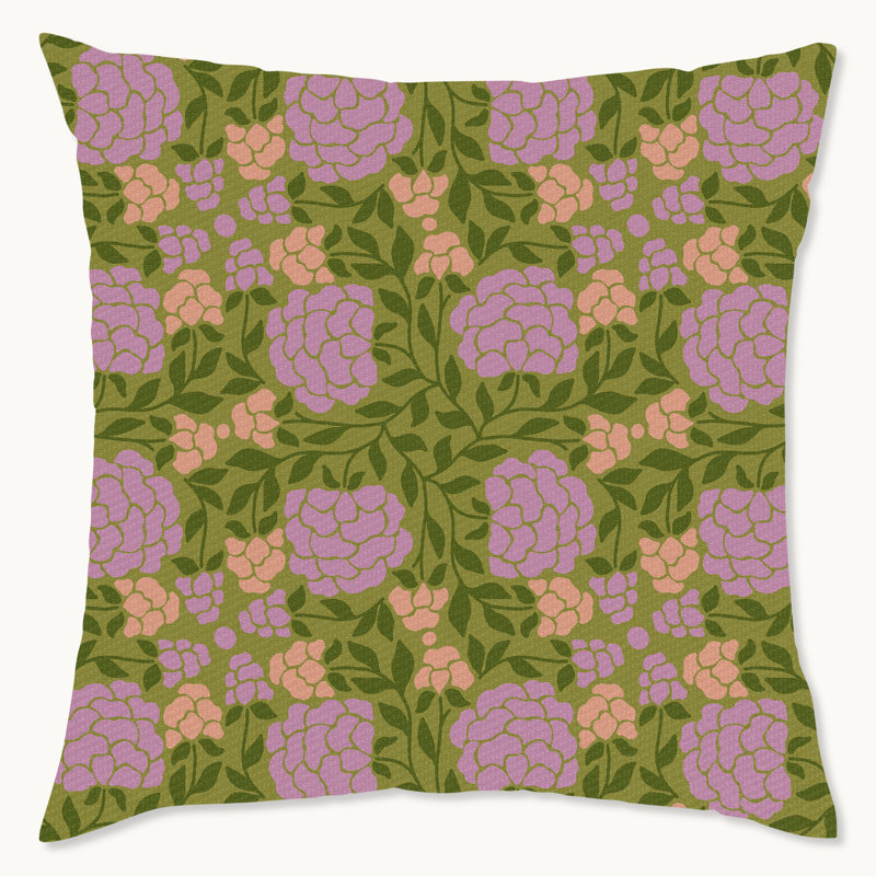 Housse de coussin floral en polyester
