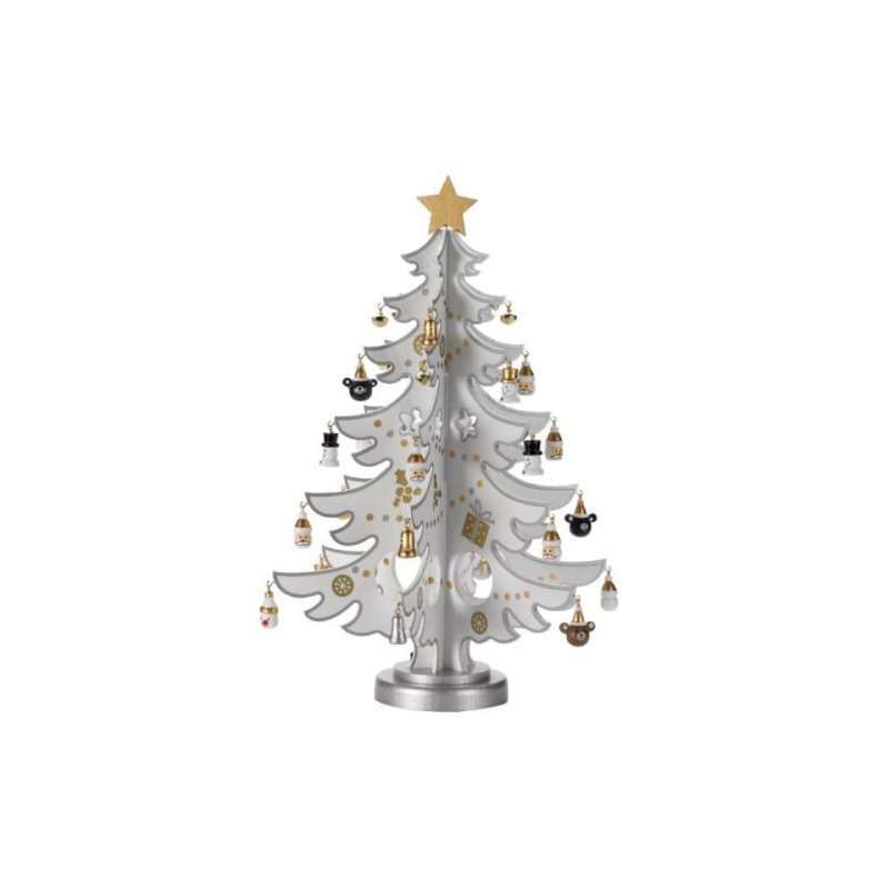 Christmas Tabletop Tree, Silver/White 