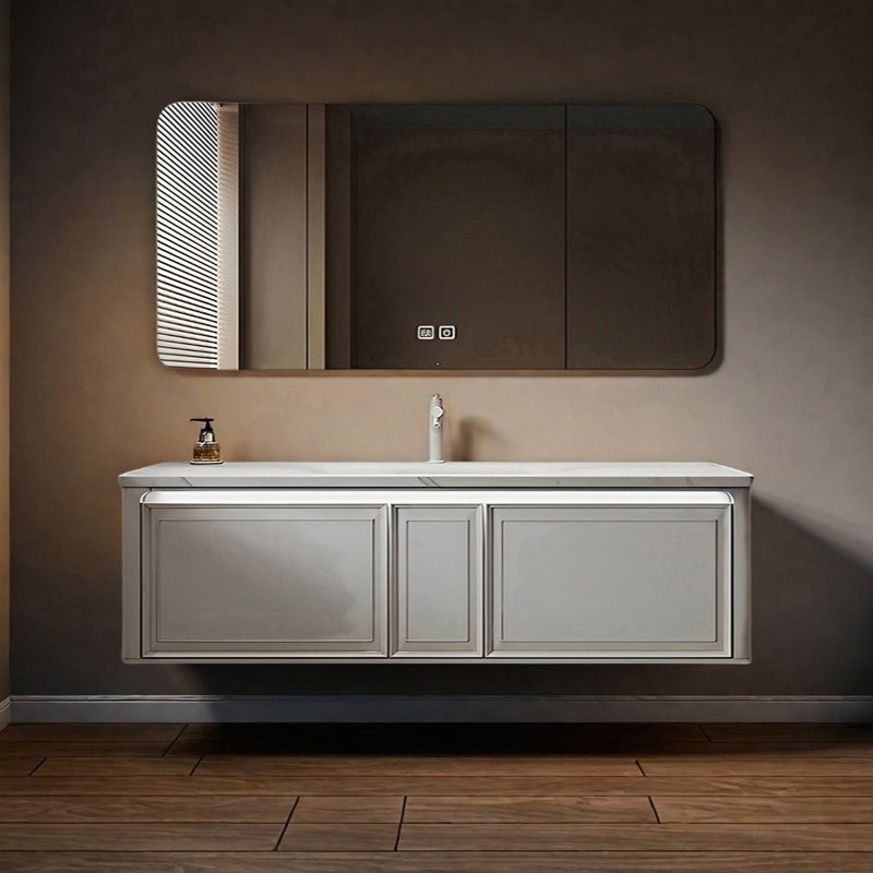 Armoire de salle de bain française, H 19,68 po x l 66,92 po x P 19,68 po