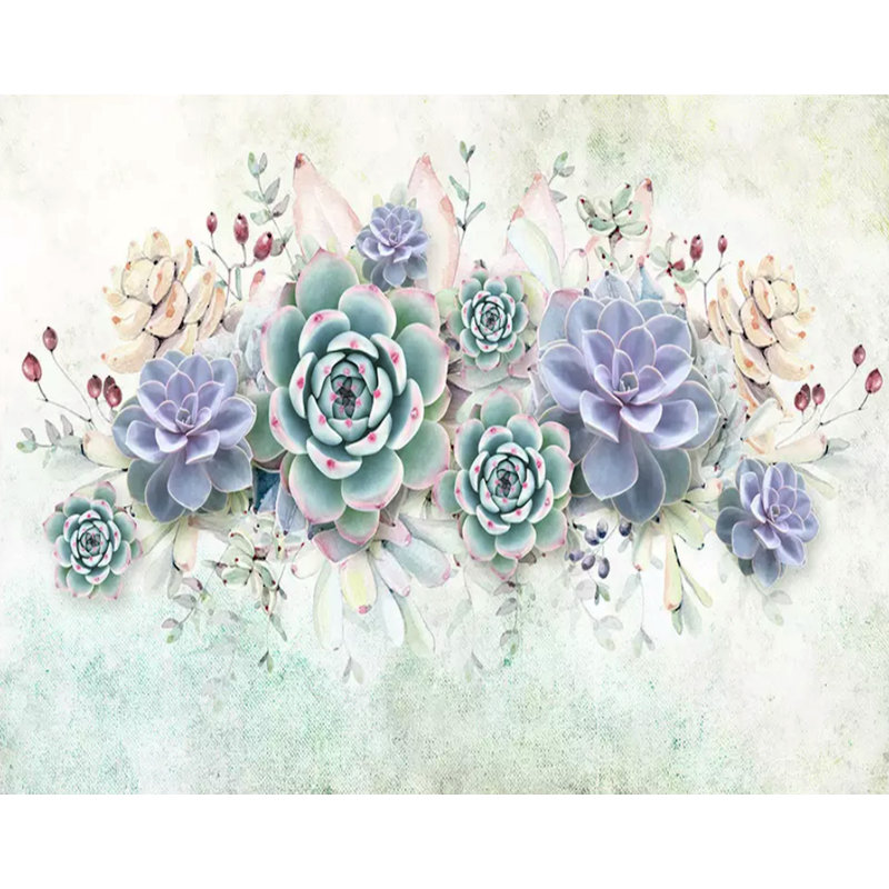 Murale peinte Soft Flower L 6,25 pi x l 112 po, L 6,25 pi x l 9,33 pi
