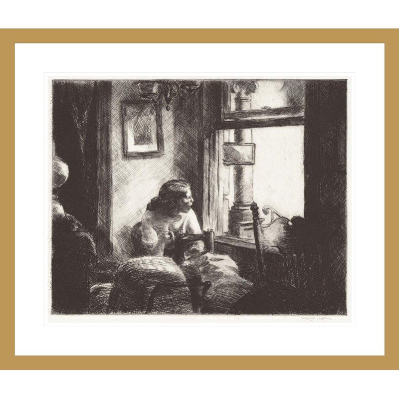 «East Side Interior» par Edward Hopper - impression giclée encadrée, H 23,5 po x l 27,46 po