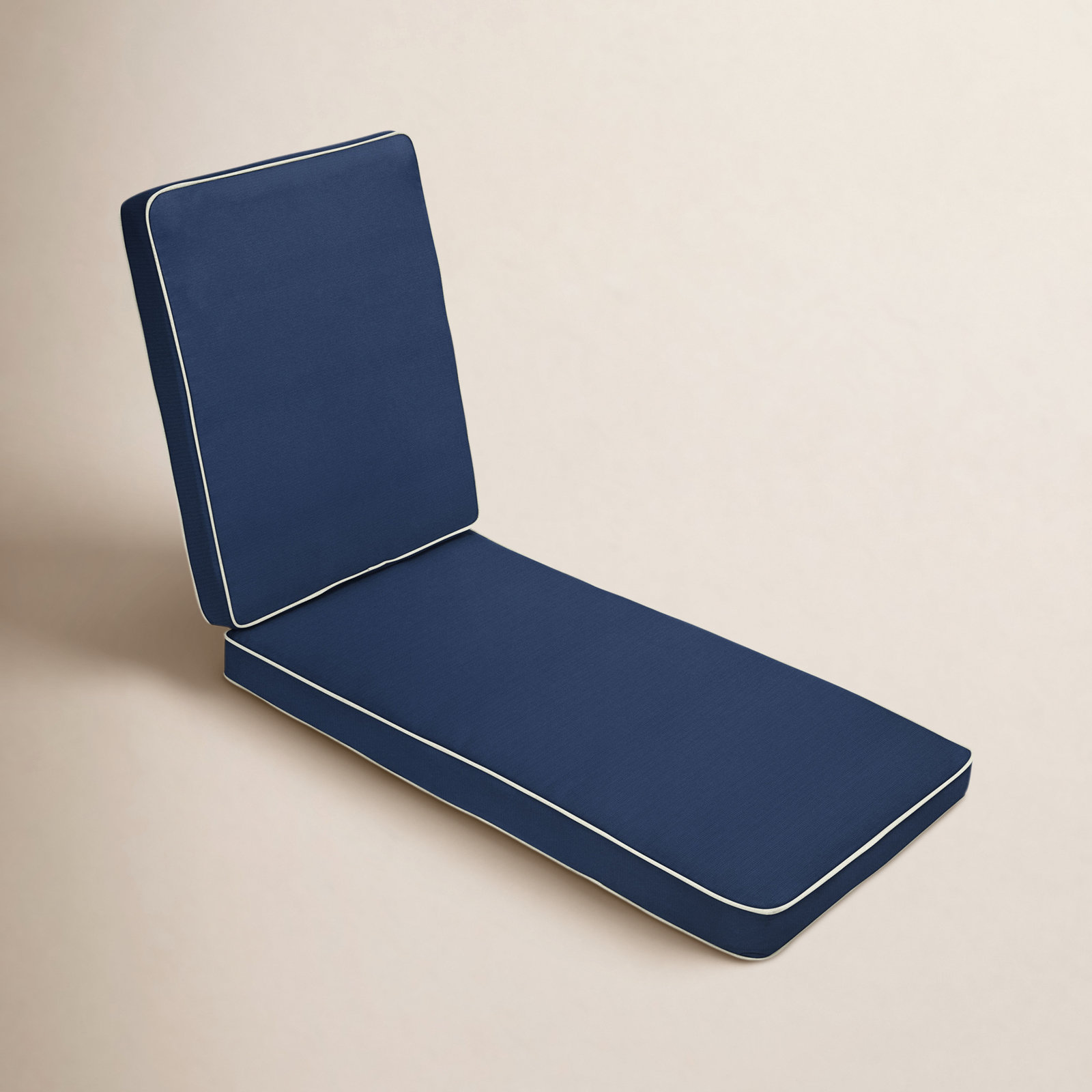 Ricmod Sunbrella® Seat and Back Cushion, 24" W x 73" D, Navy Blue/Ivory