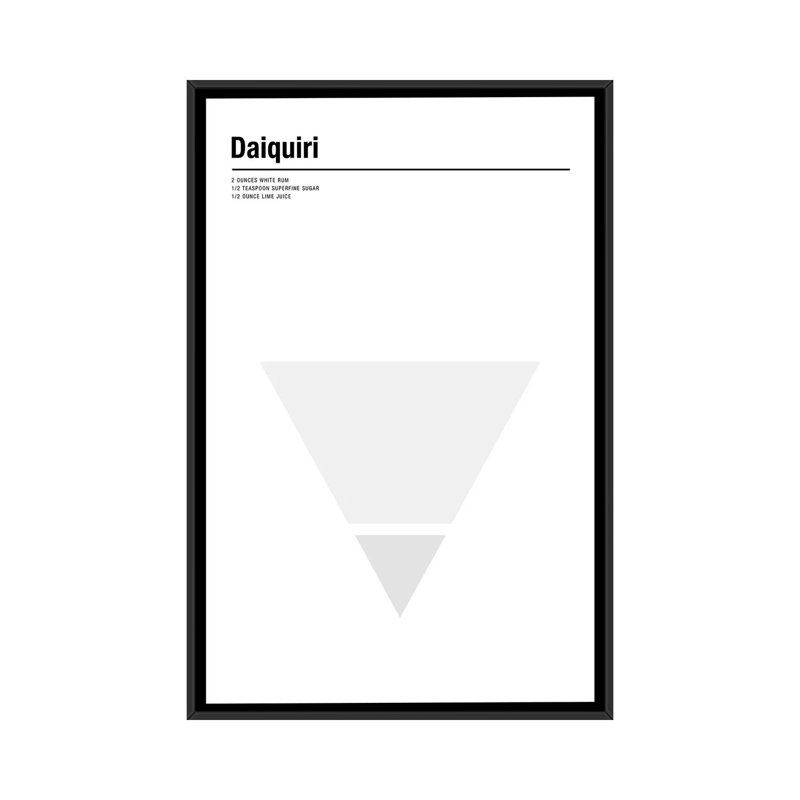 «Daiquiri», impression sur toile, H 26 po x l 18 po x P 1,5 po, Toile avec cadre noir, Pas de tapis