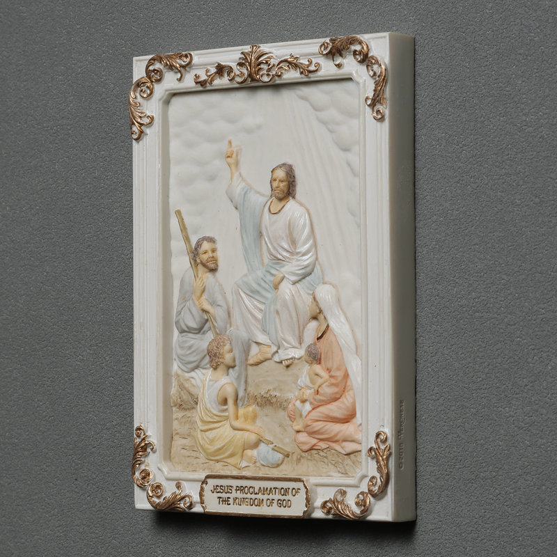 Figurine en polyrésine lumineuse de 4,1 pouces proclamation du Royaume de Dieu par Jésus