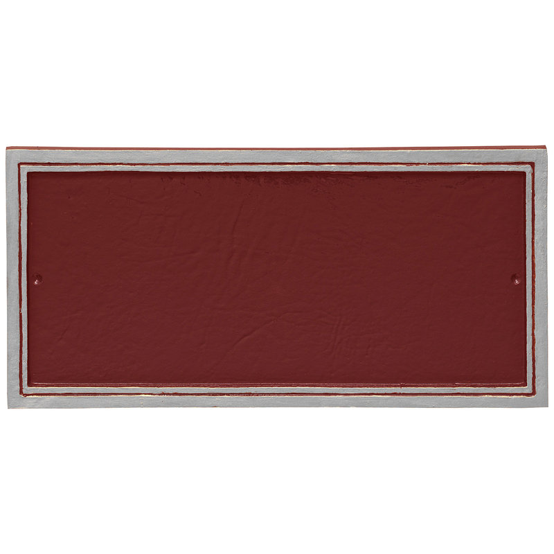 Plaque d’adresse murale sur 1 ligne Fremont, Rouge brique / Argent, Oui