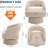 Modern Swivel Barrel Accent Chair, 360° Upholstered Armchair with Striped Backrest & Plush Padding-2108596014