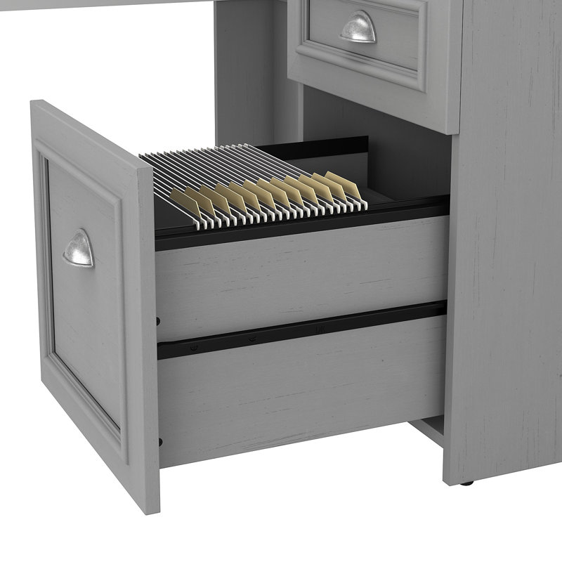 Huckins 4 Piece Computer Desk Office Set with Hutch, Cape Cod Gray