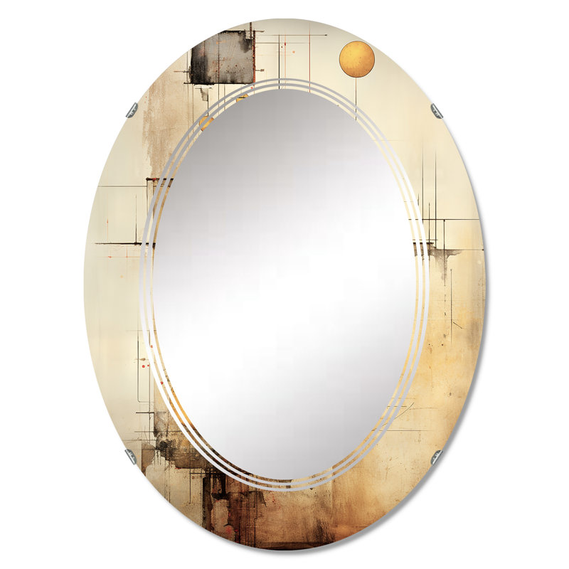 Pinnel - Miroir mural moderne ovale, 36 po x 24 po