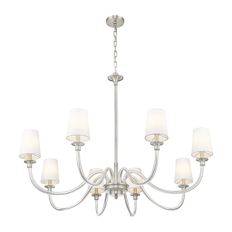 Ain 8 Light Chandelier in Brushed Nickel, Brushed Nickel