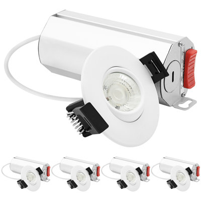 LUXRITE 2 In. Gimbal LED Recessed Light, 5CCT 2700K-5000K, 6 Watts, 400 Lumens, Adjustable 360º + 30º Swivel Spotlight, Dimmable, CRI90, ETL 4 Pack