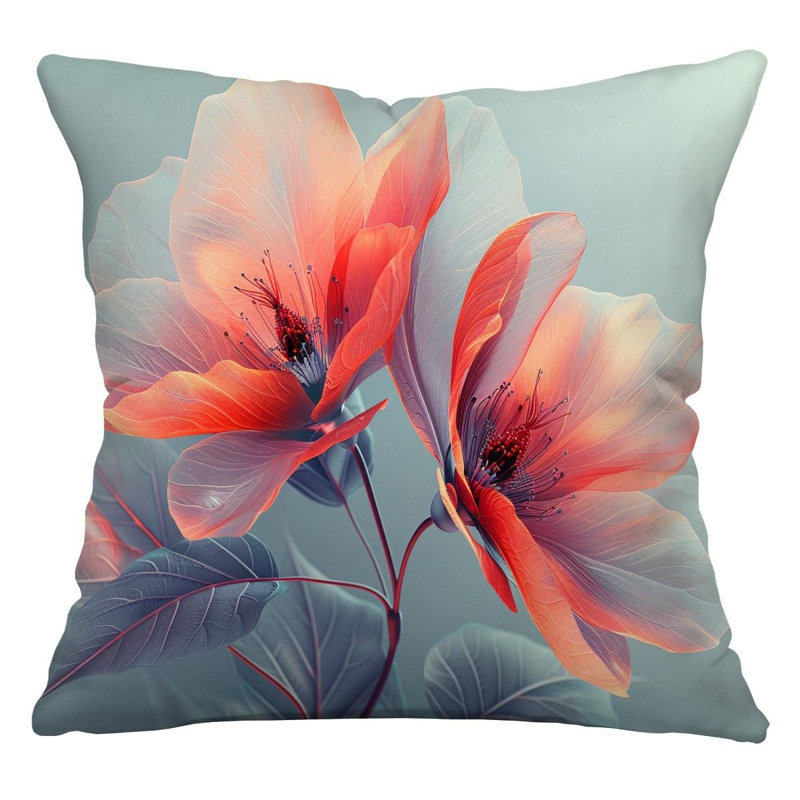 Coussin Icicles Cave, Bleu sarcelle / rose