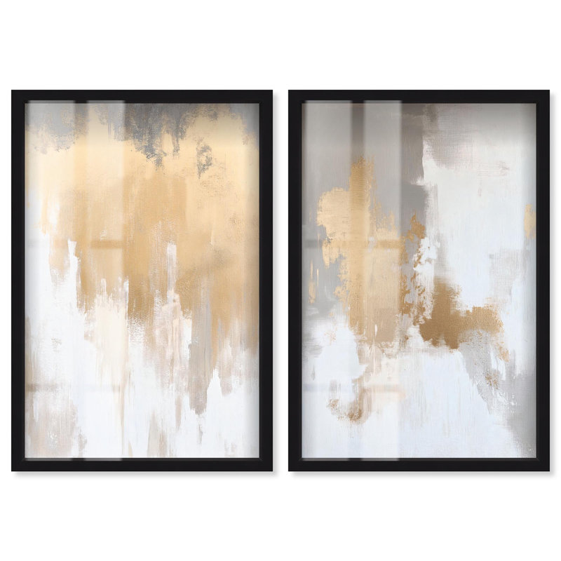 «Tranquility pair art», ensemble de 2 panneaux par Shadowbox , H 55 po x l 37 po, Noir