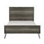Contemporary California King Bed With Solid Acacia Wood, Metal Legs, And 3-Tone Finish For Modern Bedroom Decor